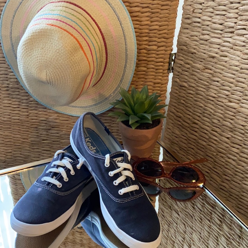 💛Keds - Navy, Canvas, Lace-up, Sneakers Size 8
